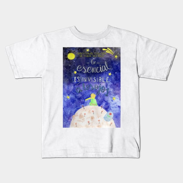 The Little Prince Kids T-Shirt by Valeria Soledad Illustration